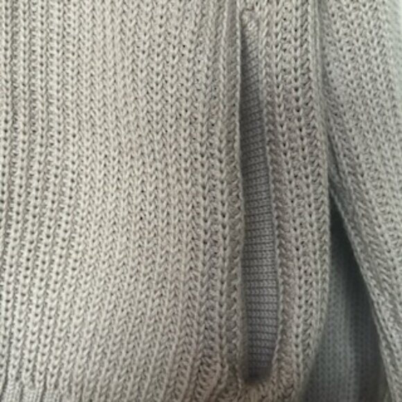 NWOT Divided Taupe Ribbed Crew Neck Zip Front Knitted Cardigan With Pockets - Picture 5 of 9